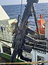 Det var en fisketråler fra Island som ved en ren tilfeldighet hentet opp vrakdelene i trålen Foto: Ishavsmuseet Aarvak / handout / NTB
