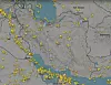 Flytrafikken over Midtøsten klokken 09.30 den 12. juni 2025. Foto: Flightradar24