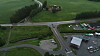 Dronefoto av Veenskrysset i Løten