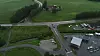 Dronefoto av Veenskrysset i Løten