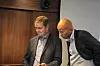 Sintef Ocean-sjef Vegar Johansen og Tord Lien, regiondirektør i NHO, er bekymret over at byggestart for Ocean Space Centre utsettes. Bildet er fra et møte i Maritimt Forum i 2017 da temaet også var OSC. Bilde: Tore Stensvold