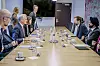 Statsminister Jonas Gahr Støre møtte representanter fra Verdensbanken, som gjennom en ny finansieringsmekanisme utfyller Norges bidrag med inntil tre -gangen. Foto: Stian Lysberg Solum