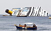 Costa Concordia forliste utenfor øya Giglio i Italia.