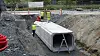 Installering av fordrøyningstank for oppsamling av vann fra de ulike delene av håndteringssystemet for overvann rundt ZEB-laboratoriet i Trondheim.
