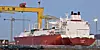 Al Oraiq i dokk hos Harland and Wolff i Belfast, Nord-Irland etter kollisjonen i oktober 2015.