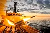 Et NSM-missil skytes ut fra den britiske fregatten HMS «Somerset» under øvelsen Ægir-25 utenfor Andøya i september 2025.