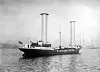 Frakteskipet Buckau med Flettner-rotorer. Skipet krysset både Nordsjøen og Atlanteren flere ganer, men ble demontert etter noen år.