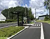 Sandbakken bussholdeplass med sykkelparkering. Foto: Statens vegvesen