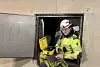 Her har prosjektleder for Cautus Geo på Strindheimtunnelen, Torje Fostås, gjort de siste justeringene i den nattestengte tunnelen.