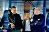 God stemning da statsminister Jonas Gahr Støre (Ap) i forrige uke tok med seg Sveriges statsminister Ulf Kristersson og Finlands president Alexander Stubb om bord på kystvaktskipet KV Svalbard for å spise middag og holde møter. Men ansatte om bord forteller om misnøye med lønns- og pensjonsordningene. Foto: Jan Langhaug/NTB