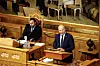 Stortingspresident Masud Gharahkhani og finansminister Trygve Slagsvold Vedum (Sp). Foto: Hanna Johre
