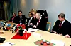 Fra venstre: Rikke Lind, statssekretær NHD, Kjell Inge Røkke, Leif Arne Langøy, ukjent sekretær, Dag Terje Andersen og Marcus Wallenberg