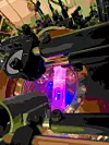Den lysende skyen av strontium­atomer i en oppstilling med et aktivt optisk ur. Foto: N. Phillips/NIST