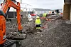 Kabler til landstrøm for Nesodden-fergene i Oslo. I det verneverdige bygget til høyre er transformator og landstrømforsyningen på 8 MW godt skjult. Foto: Tore Stensvold