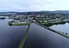 Nytt dobbeltspor mellom Åkersvika og Hamar stasjon inkluderer blant annet en ny fylling og bru gjennom Åkersvika naturreservat. Foto: Bane Nor