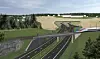 Etter planen skal det bygges to lange tunneler på strekningen E18 Retvet-Vinterbro. Illustrasjon: Statens vegvesen