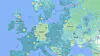 Veier dekket av Street View i blått. I Tyskland er Street View nærmest ikke-eksisterende sammenlignet med resten av Vest-Europa. Skjermbilde: Google Maps