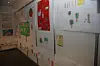 TEGNINGER: Lokalene hos AF Gruppen var spekket med tegninger av hvordan livet på Mars kan arte seg. Skoleklasser fra hele landet har tatt utfordringen og brukt tid på å tenke ut løsninger.