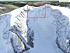 Her, nær toppen av Kebnekaise i Nord-Sverige, ble restene av herculesflyet funnet. Foto: Forsvaret