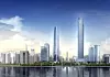 10: CHOW TAI FOOK CENTRE, GUANGZHOU, KINA: 530 meter høyt, 116 etasjer, skal stå ferdig i 2016. Også kjent som Guangzhou East Tower, komplekset heter nemlig Guangzhou Twin Towers. Skal huse kontorer og et hotell.