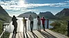 Fra Bergsbotn utsiktsplattform på Nasjonal turistveg Senja. Arkitekt: Code arkitektur as