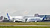 Beluga XL (t.v) og forgjengeren Beluga ST. Sistnevnte finnes det fem av, mens XL skal produseres i seks eksemplarer. Foto: Airbus