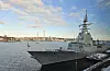Den spanske fregatten F-102 Almirante Juan de Borbó under et flåtebesøk i Stockholm i januar 2026. Foto: Navantia