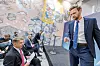 Pressekonferanse om Utsira Nord med energiminister Terje Aasland. Geir Ramnefjell, myndighetskontakt i Deep Wind Offshore på scenen.