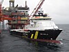 Multifunksjonsskipet NS Orla i Nordsjøen. Neste år blir det hybrid med Rolls-Royce batteripakke og kraftelektronikk plassert i eget dekkshus.