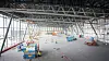 Piren i terminal 3 blir lang, og skal være oversiktlig. Tanken er at området skal oppleves som en bygate. Her ses litt mindre enn halve piren fra en av paviljongene som trolig skal huse et serveringssted.