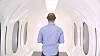 Fra en VR-demonstrasjon av Hyperloop-kapsel.