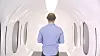 Fra en VR-demonstrasjon av Hyperloop-kapsel.