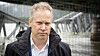 Samferdselsminister Jon-Ivar Nygård var på besøk ved Randklev jernbanebru kort tid etter kollapsen.