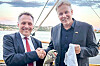 Tonen var fortsatt god da forsvarsminister Tore Sandvik møtte administrerende direktør Rune Jomaas i Watchbird, under Arendalsuka i fjor.