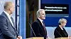 Regjeringen med statsminister Jonas Gahr Støre (Ap), finansminister Trygve Slagsvold Vedum (Sp) og olje- og energiminister Marte Mjøs Persen (Ap) la lørdag fram en ordning som kan hjelpe folk med strømregningen.