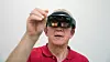 Vår reporter Odd Richard Valmot med HoloLens. Foto: Eirik H. Urke