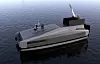 Slik kan det se ut når en ubemannet båt skyter GLSDB. Her har Eker Design også funnet plass til en Saab Giraffe 1X-radar, som de designet eksteriøret til for fem år siden. Foto: Eker Design