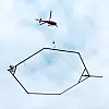 Med kraft fra en gocart-motor som henger mellom den sekskantede strukturen og helikopteret dannes et elektromagnetisk felt. Emerald Geomodelling bruker dataene til å lage 3D-modeller av grunnforholdene. Foto: Joachim Seehusen