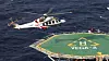 Et av Leonardos AW189-helikoptre går inn for landing på Vega-A like sør for Pozzallo på Sicilia.