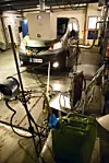 Bensin: Motoren får bensin fra en kanne under testen - ikke fra bilens egen tank.