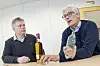 Toppsjef Jens Lehrmann (til venstre) og teknologidirektør Stian Sannes i Seram Coatings har fortsatt tro på at teknologien vil bli en «gamechanger» og skape milliardinntekter.