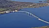 Brua over Tresfjorden blir en 1 290 meter lang fritt frambygg-bru med et 160 meter langt hovedspenn. Den skal bygges av det tyske firmaet Bilfinger Berger, hvis ingen klager på Vegvesenets innstilling innen 29. september. Ill.: Statens vegvesen