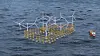 Konseptet vil i full skala måle 420 x 240 meter, dekke et areal på ca. 100 dekar og ha plass til ni vindturbiner på 5 MW hver.