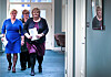 Partilederne Erna Solberg (H), Siv Jensen (Frp) (t.v.) og Trine Skei Grande (V) på Hotel Jeløy Radio etter at Venstre har besluttet at de vil gå inn i regjering med Høyre og Frp.