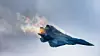 Su-57 i lufta over Sukhoi-fabrikken i Komsomolsk-on-Amur helt sørøst i Russland.