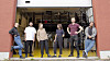 CEO i Sensorita og studentinnovasjonskoordinator ved Eik Lab Ulrikke Lien (t.v.), CTO i Sensorita Emil Skar, Li-Tech-gründerne Synne Sauar og Ida Marie Pedersen, og 4. års sivilingeniør-studentene Aleksander Eriksen og Uzair Aftab har alle lagt ned mange arbeidstimer i denne garasjen i TF-kvartalet ved NMBU. Eik Lab er NMBU og Realteks satsing på studentinnovasjon.