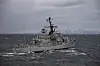 Fregattene i Oslo-klassen seilte med to firedoble utskytingskasser med Sea Sparrow-missiler. Dette er KNM Trondheim på en øvelse for 20 år siden. Foto: Torbjørn Kjosvold / Forsvaret