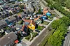Seks norske ferdighus som ble gitt i gave til Nederland etter skadeflommen i 1953, står fortsatt i landsbyen Hansweert. Nå er de fredet. Foto: Den nederlandske riksantikvaren