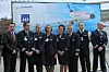 Her er hele SAS-besetningen som reiste over til Seattle for å hente hjem et 737-700-fly.