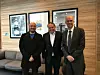 Styreleder og administrerende direktør i DIV Group, Tomislav Debeljak (t.v) med styreleder og adm.dir. Kristian Stensby i Ocean Residences Development Ltd. og Zoran Kunkera, direktør i DIV Shipbuilding. Foto: DVI Group